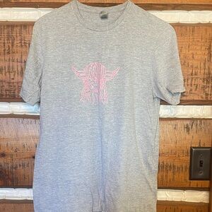 Gray T-Shirt with Pink Graphic